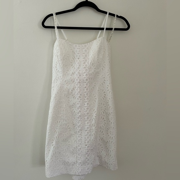 Lilly Pulitzer White Pinwheel Eyelet Shelli Cotton Dress Size 8 - Picture 4 of 10